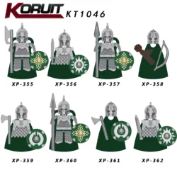 Medieval Knight Lord Rohan Warrior Helmet Shield Weapon Armor Accessories Royal Guard Figures Building Blocks Kids Toys gifts