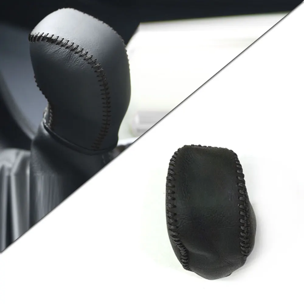 Muchkey Leather Gear Knob Stick Covers AT For PEUGEOT 308 2015 408 2014-2017 2018 308 2016 2017 2018 Non-slip Automatic Shifter