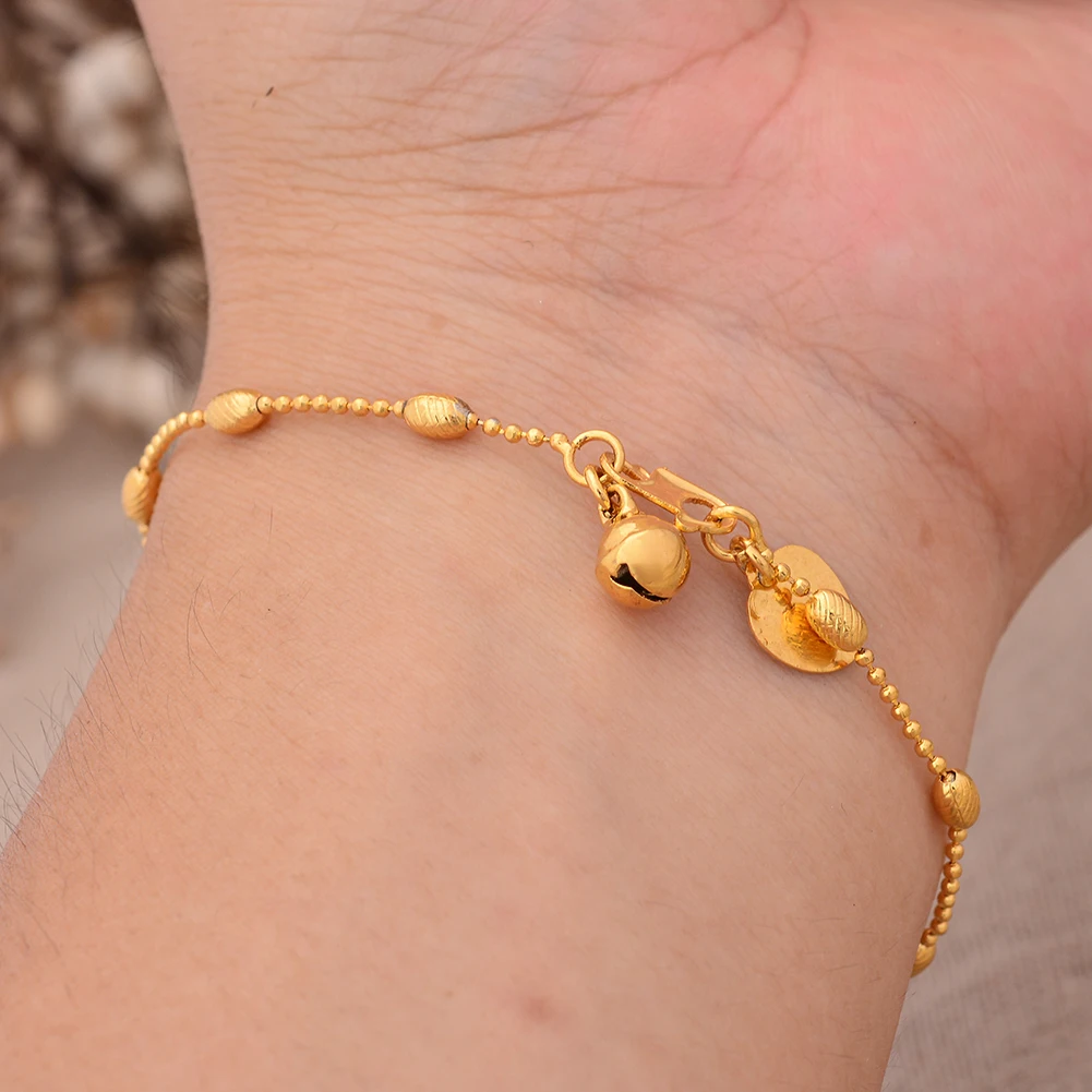 

Afraic Gold Color Bangles&Bracelets For Women Men Wedding Thin Bracelet Arab Middle Eastern Jewelry African Gifts