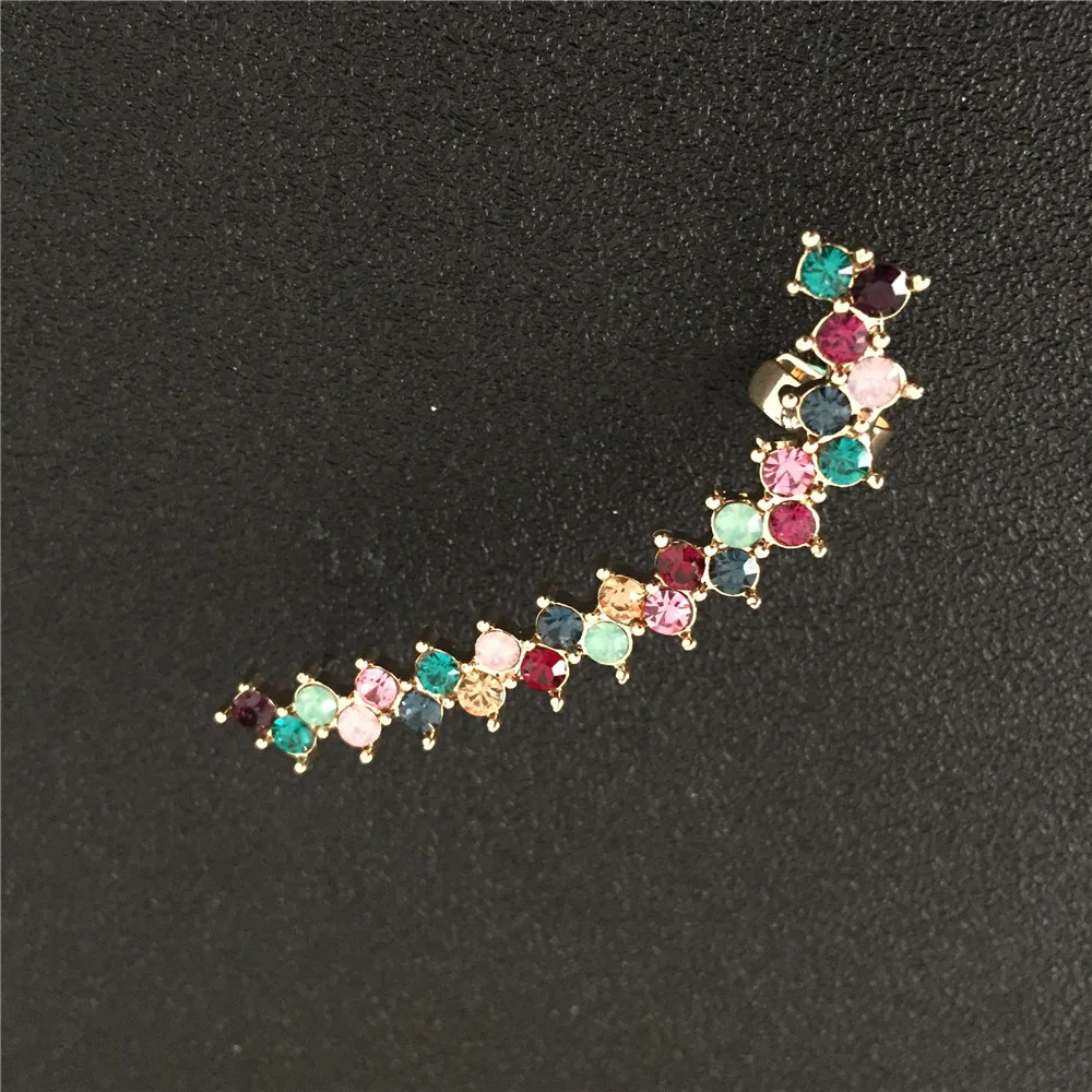 1pcs Multi Color Pastel Rainbow Ear Clip Earrings for Women Ear Cuff Jewelry Gold Color Vintage Clip Earring Brincos Bijoux Gift