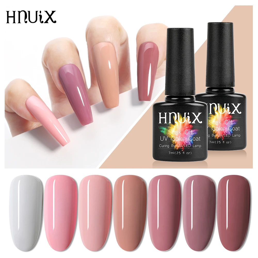 HNUIX 7ml Nail Gel Polish Spring Summer Color Long Lasting Hybrid For Base  Matte Top Coat Soak Off UV LED DIY Nail Art Gel