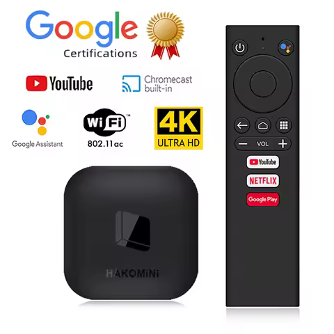HAKOMiNi Android TV Box Genuine Google Certificate Android TV OS Amlogic S905Y2 5G WIFI 4K Support Google Assistant Chromecast