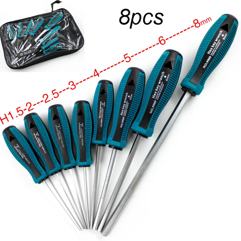 8pcs Hexagon Screwdriver Multifunctional Hand Tool Screw Repairing Kit Hex Key Set