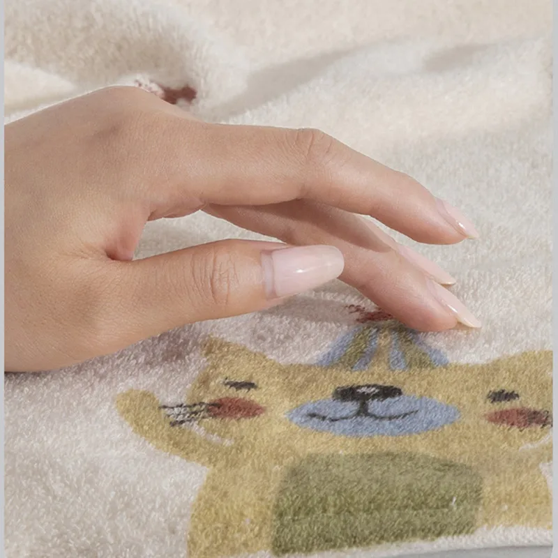 1 Stück 25x50cm 100% Baumwolle Cartoon Niedliche Katze Bedrucktes Kinder Baby Geschenk Heim Badezimmer Hand- und Gesichtstuch – Detail 5