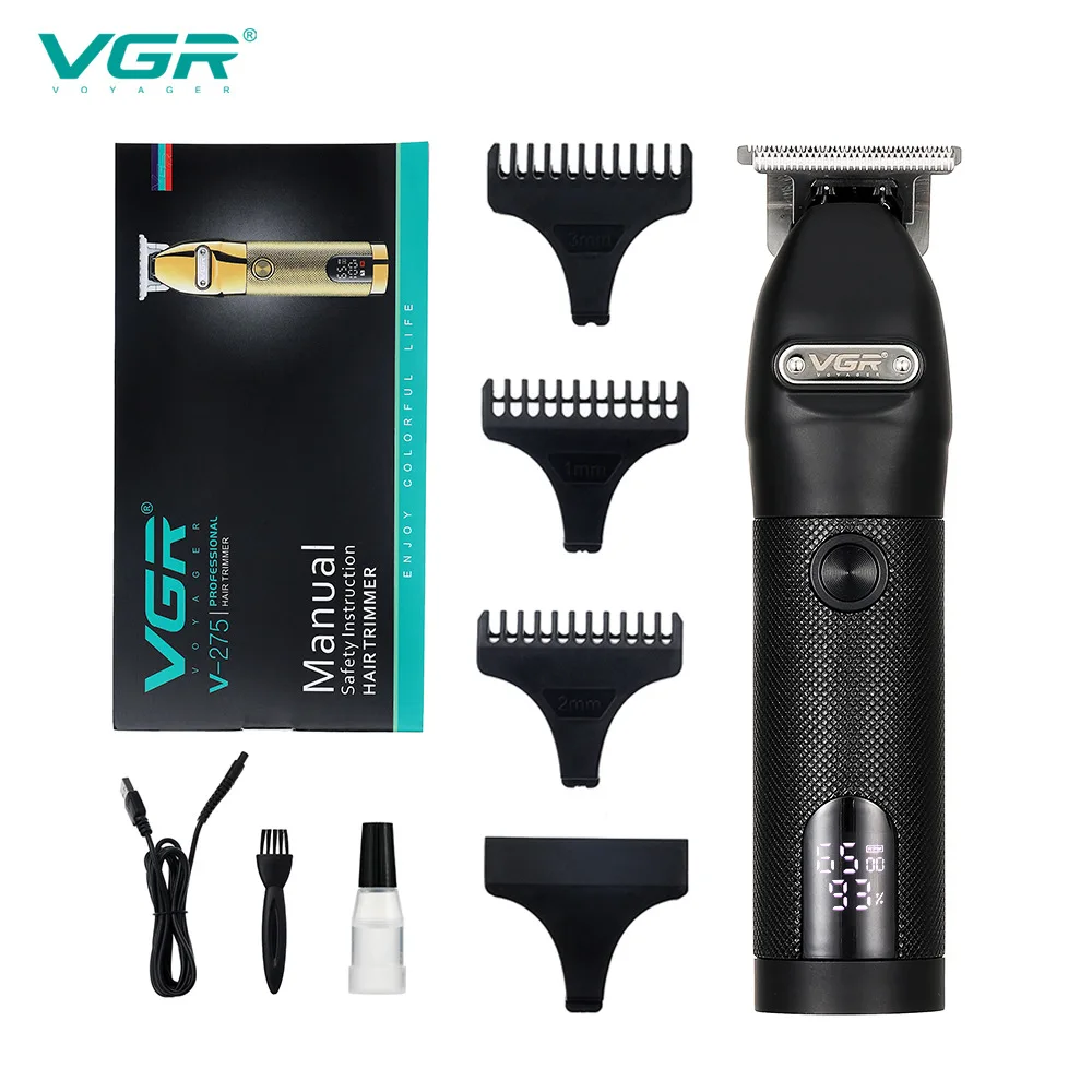 VGR Electric Hair Clipper Professional Personal Care Barber Hair Trimmer For Men Shaver LCD Rechargeable Metal Hair Clippers