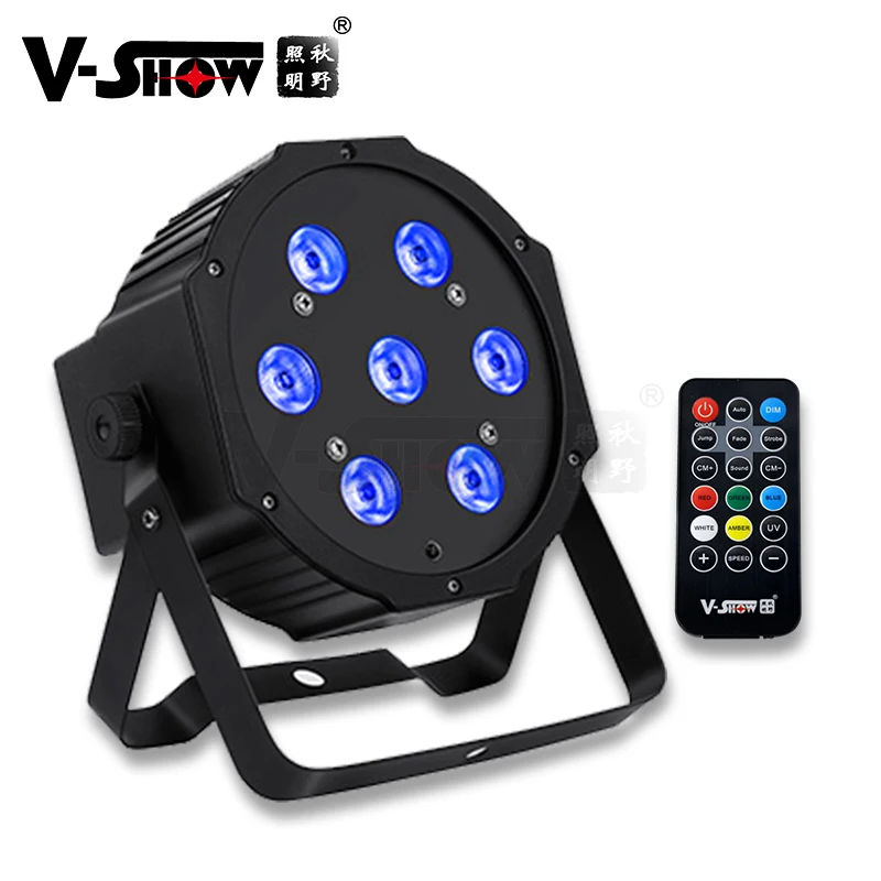 VSHOW 7x10w RGBW 4in1 Led Flat Par Light Stage Light Dmx Remote Control Dj Disco For Party Wedding Church