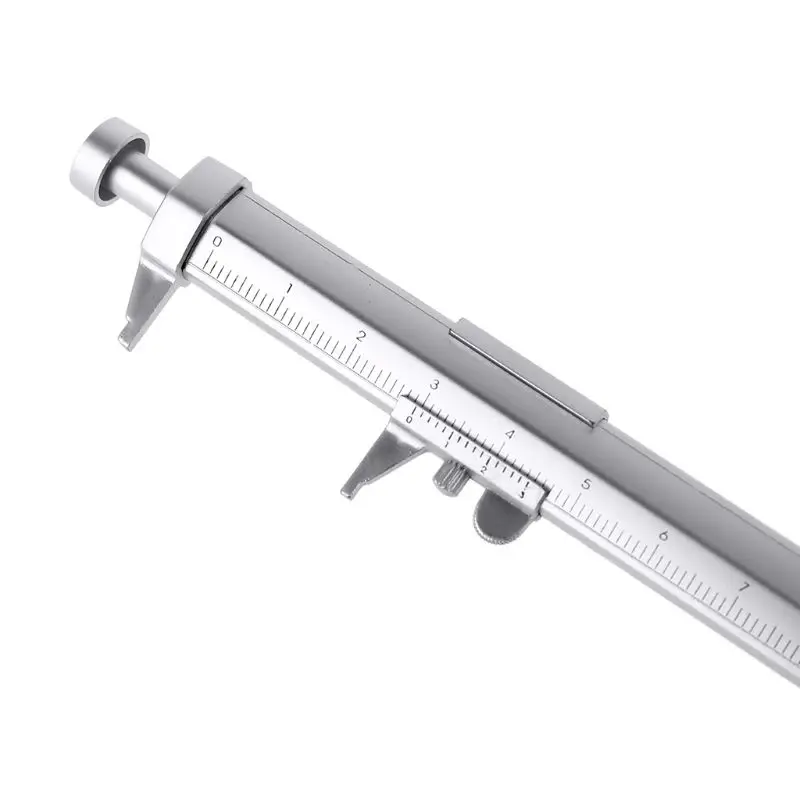 Plastic Ballpoint Pen Vernier Caliper Ruler Multifunction 2in1 Portable Gel Pen Measuring Ruler 0-100mm