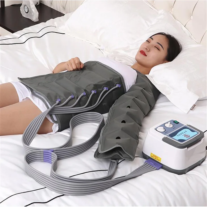 Pneumatic leg massager for the elderly six-chamber air wave pressure physiotherapeutic pressure massager for legs and feet