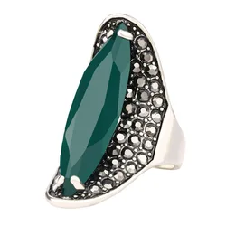 2021 Vintage Oval Green Imitated Emerald Enamel Rings For Women Gift Jz236 Medieval Jewelry Anel Masculino