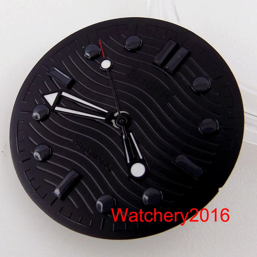 

31mm Black Watch Dial fit NH35A ETA 2824 2836 MIYOTA 8215 821A DG MINGZHU 2813 Movement without date Dial Face mens watch parts