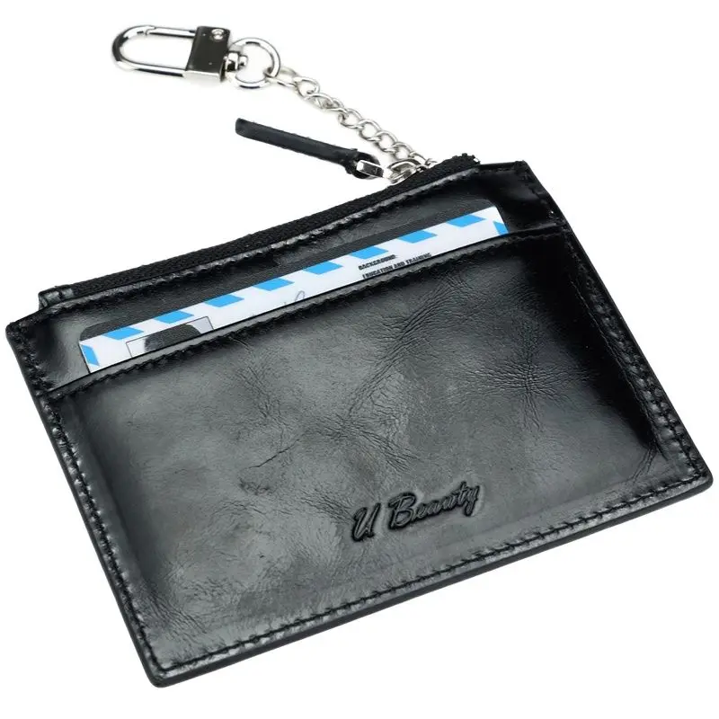 Coin Purse New Women's wallet pouch premium Oil waxed genuine cow leather mini organiser zipper purse card key holder men purses