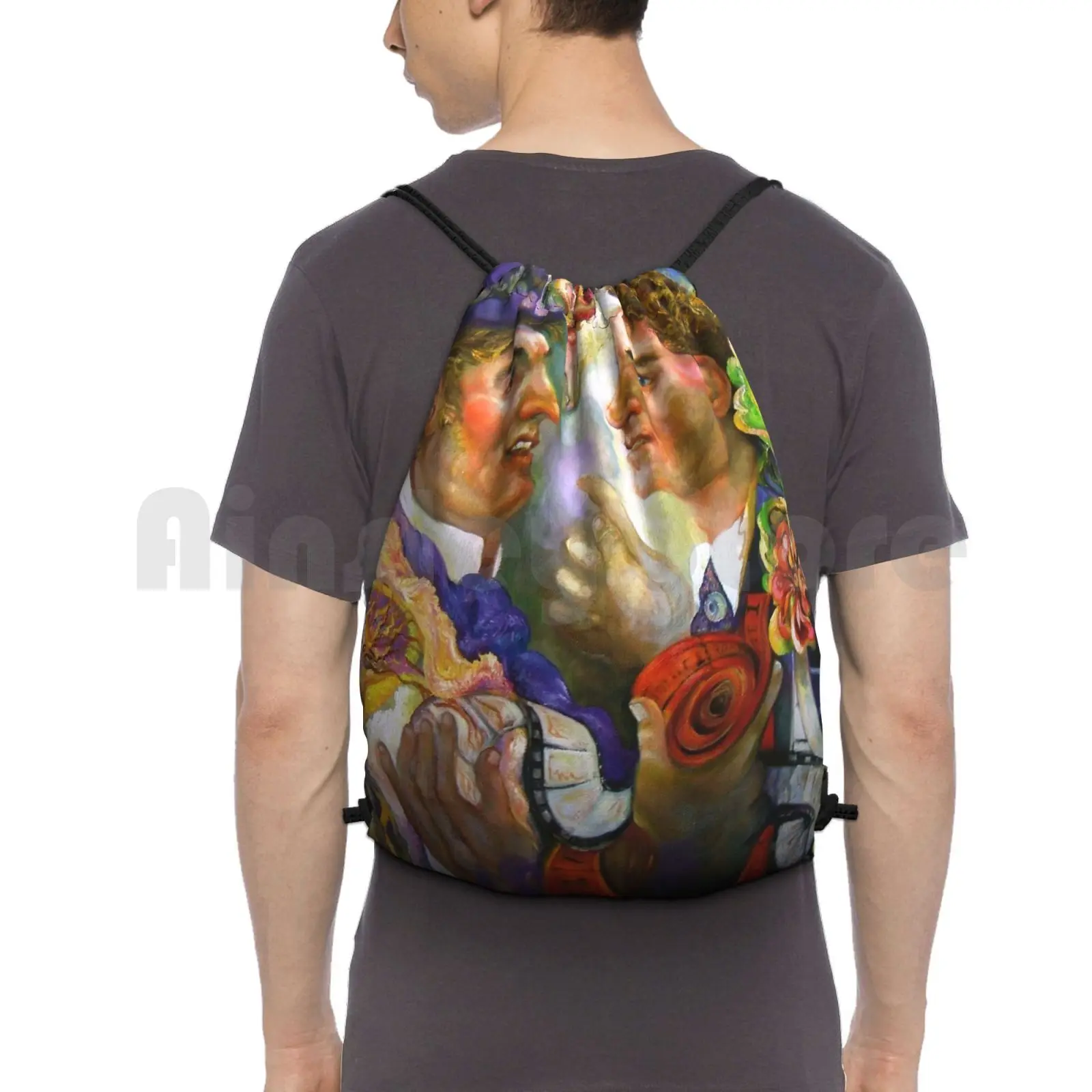 P.t. Barnum , Jean Cocteau Conferencing Backpack Drawstring Bags Gym Bag Waterproof American Circus Film Beauty Fairies