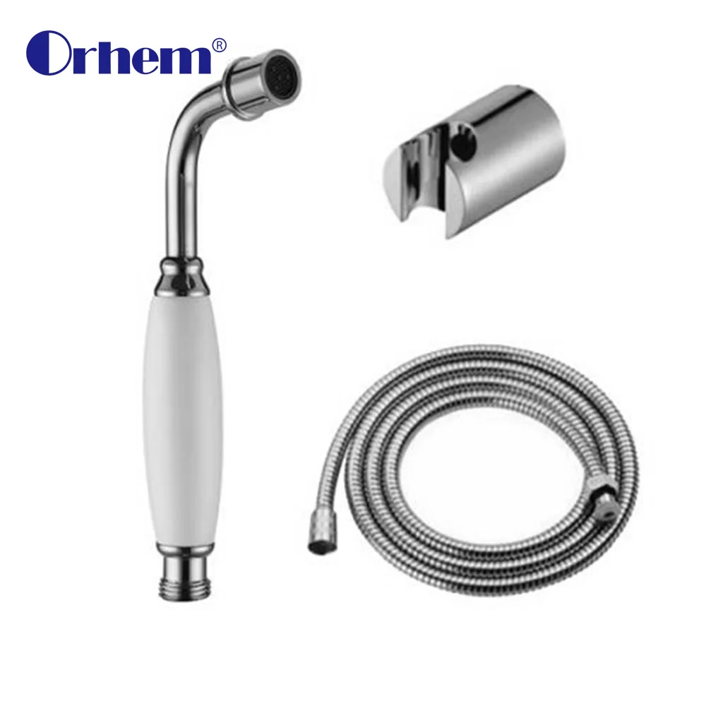 Brass Ceramic Toilet Handheld Bidet Sprayer Kit w/ 1.2m Hose& ABS Bracket Holder