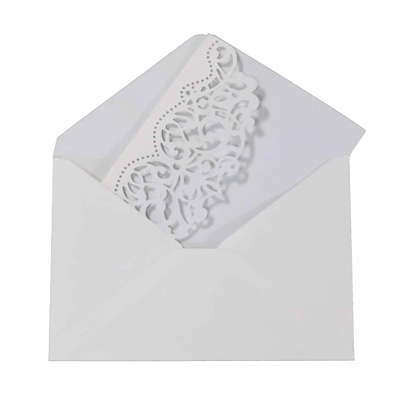 50pcs Hollow Elegant Laser Cut Wedding Invitation Card Greeting Card Customize Business With RSVP Card Party Wedding Decoration