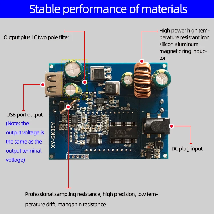 SK35Y 0.6-30V 4A 35W 5V 12V 24V Adjustable Regulated Power Supply DC DC Automatic Boost/Buck Converter CC CV Power Module