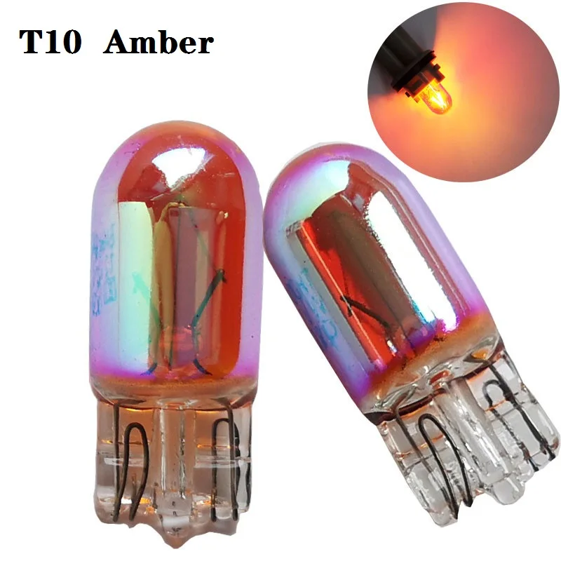 2X W5W 194 T10 12V5W Diadem Chrome Red Yellow Amber Turn signal Car brake light Halogen lamp bulb License Plate Lamp Dome Light