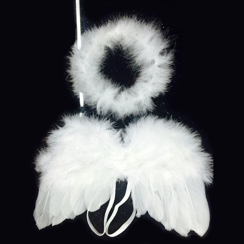 Baby Angel Wing with Headband Newborn Photography Props Set Fotografia Costume Outfits Photo Shooting Accessories