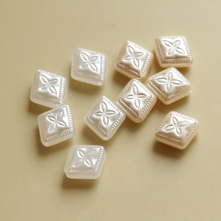 Japanese Showa-style retro embossed diamond-shaped acrylic beads DIY hand-made earrings jewelry accessories material