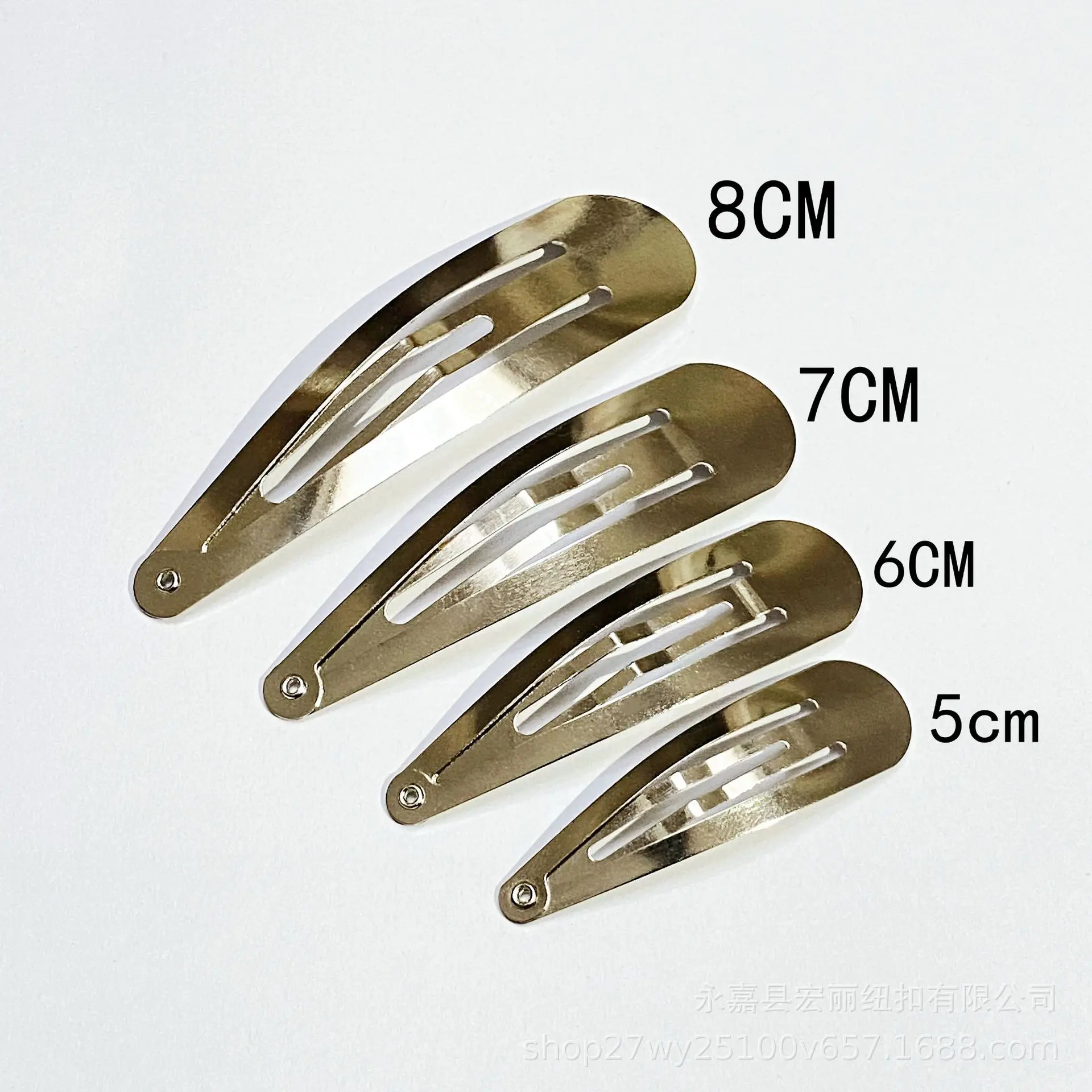 20pcs 4cm/5cm/6cm/7cm/8cm Silver Gold Black Snap BB Clip Girls Hairpin Barrettes for DIY Headwear WHOLESALE Hairgrip