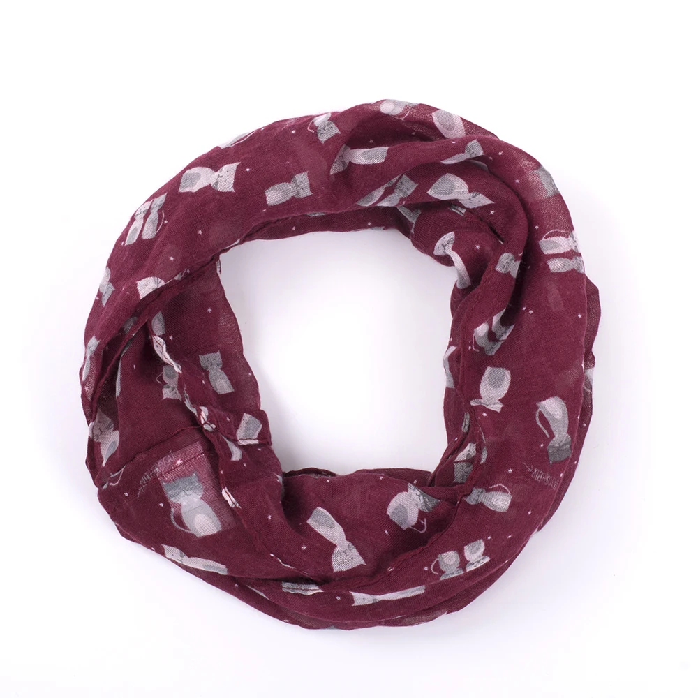 Fashion Women Ring Scarf Lightweight Flower Neck Infinity Scarf Foulard Chiffon O Scarves for Women