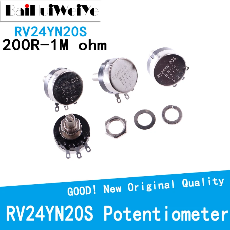 1PCS RV24YN20S Potentiometer B201 B501 B102 B202 B502 B103 B203 B503 B104 B204 B254 B504 B105 500 Ohm 10K 20K 50K 100K 200K Ohm