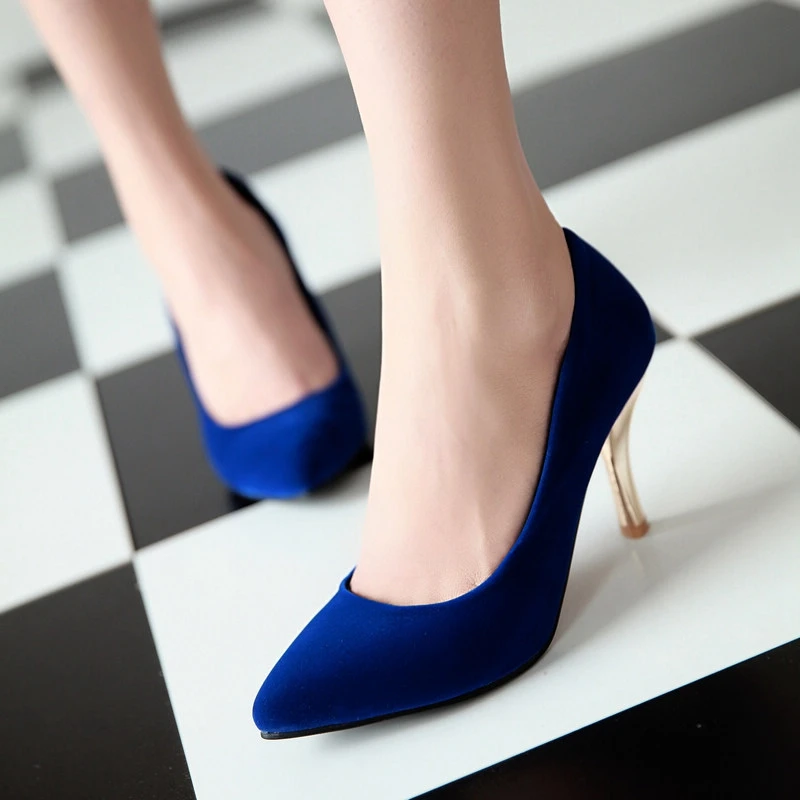 Fashion High Heels Pumps Woman Shoes Black Red Blue Women\'s Heeled Shoes Party Office Wedding Shoes Ladies Large Size 32-48 T522