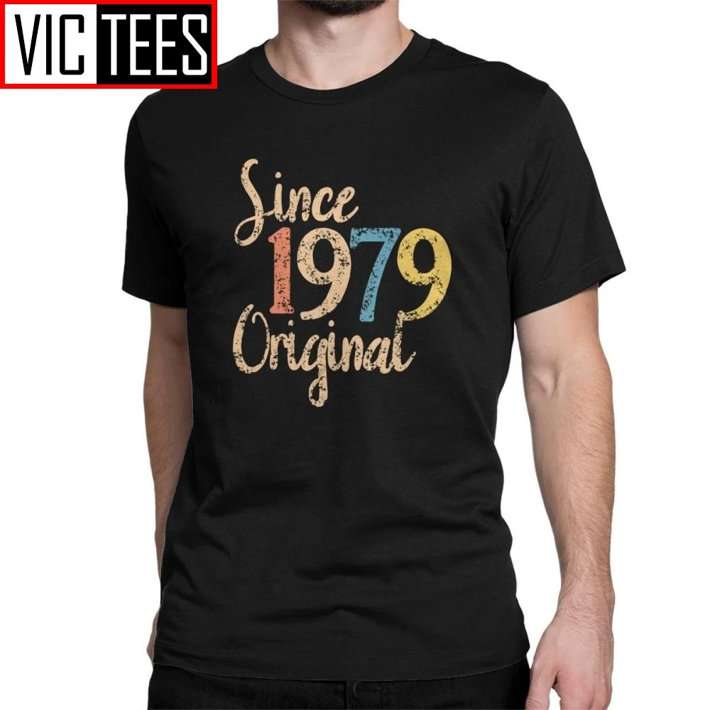 Men's 1979 Vintage Retro T-Shirt Men 40 Year Old Birthday Giftss Funny Tees 100% Cotton Clothes Humor T Shirt