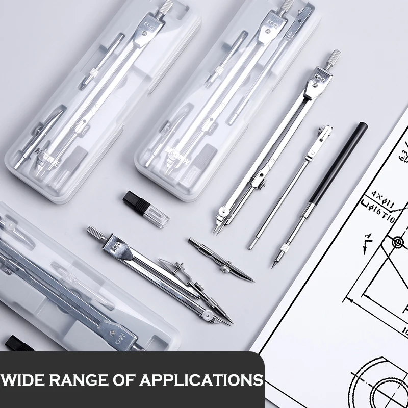 M & g multi compasso de metal profissional de alta precisão conjunto de desenho com lápis-lead escola bússola conjunto de desenho