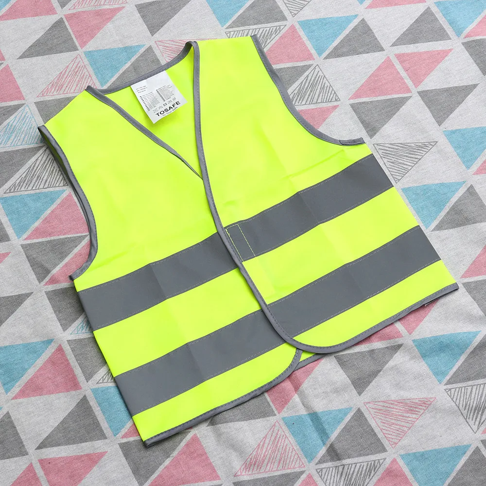 Kid Safety Vest Outdoor Night Reflective Waistcoat for Kid Child Boy Girl (Yellow Size)