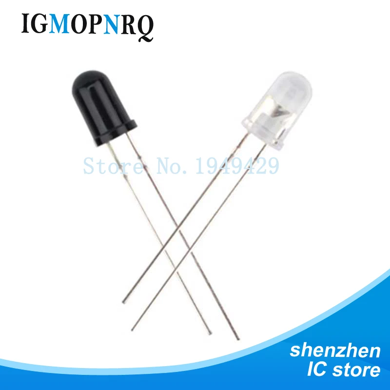 10pcs=5pairs 5mm 940nm LEDs 5pcs infrared emitter and 5pcs  receiver  LED new