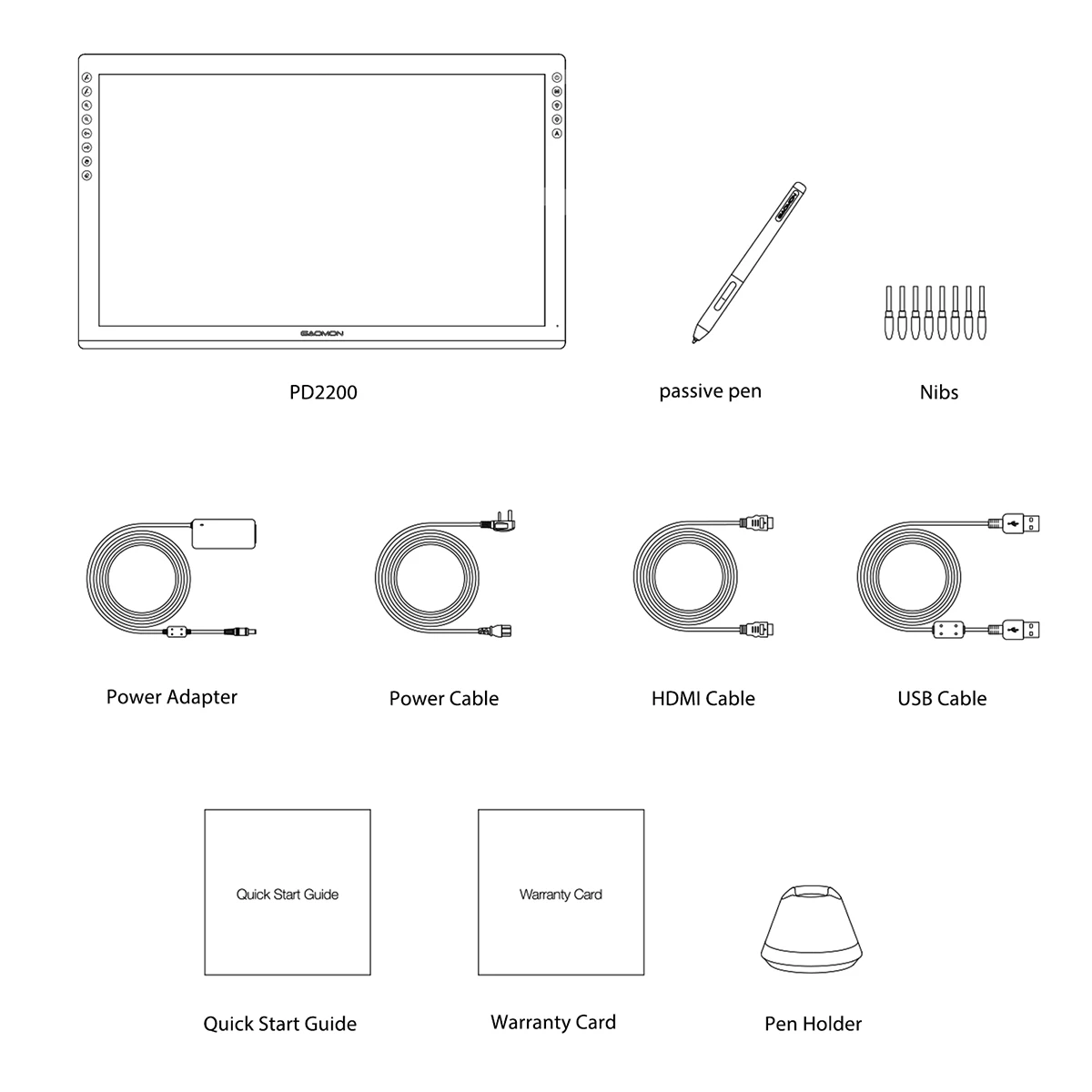 Imagem -06 - Gaomon-tablet Gráfico Pd2200 Monitor para Desenho 92 Ntsc Pen Display sem Bateria Caneta de Pressão 8192 Níveis 215 Ap32