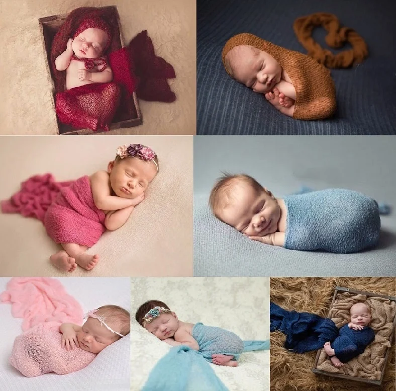 

Newborn Photograph Props Cotton Wrap Stretchable Baby Wrap Blanket Newborn Photo Shoot for Infant Photography