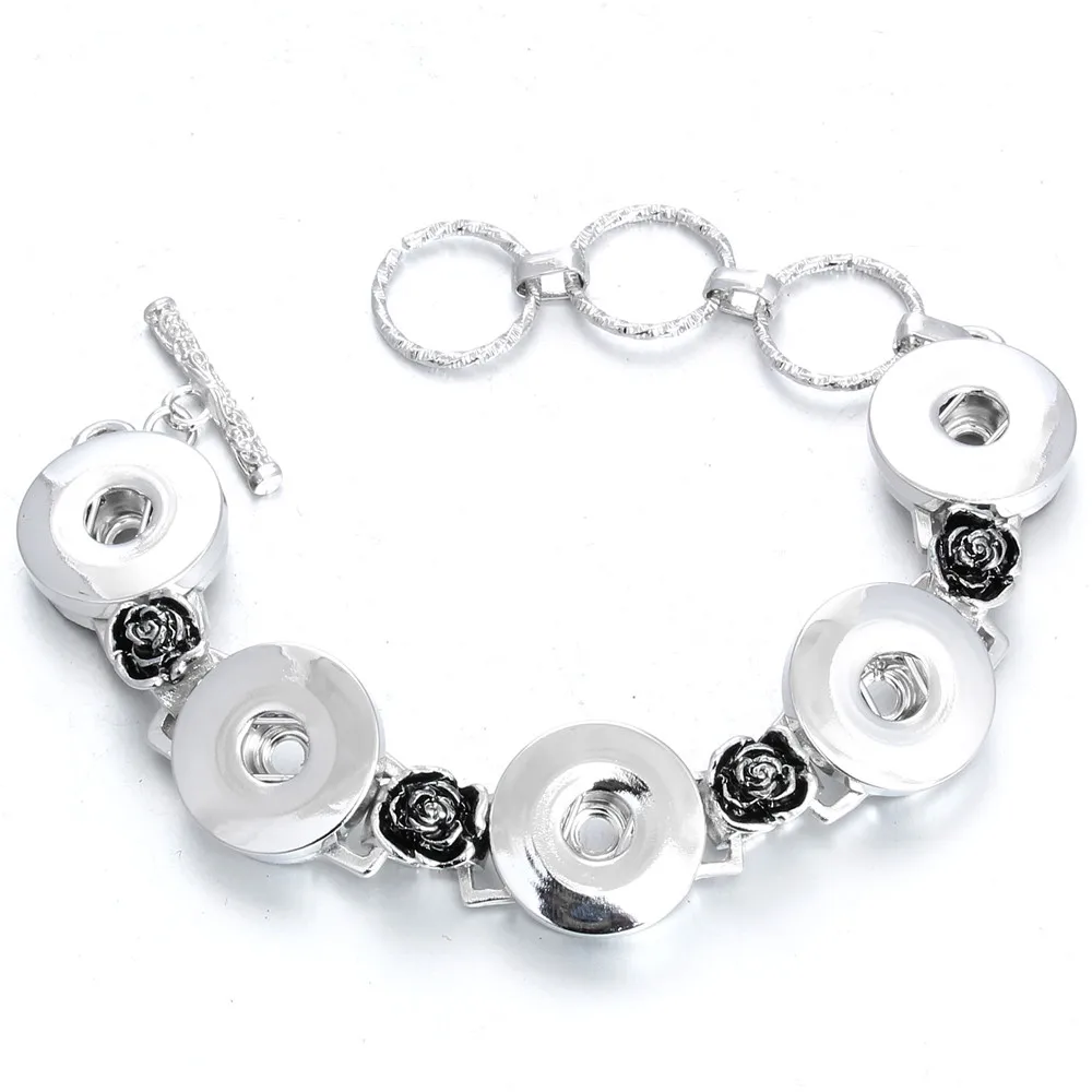 Fashion Snap Jewelry Adjustable Snap Bracelet Fit 18-20mm Snap Button DIY Charm Bracelets Bangles