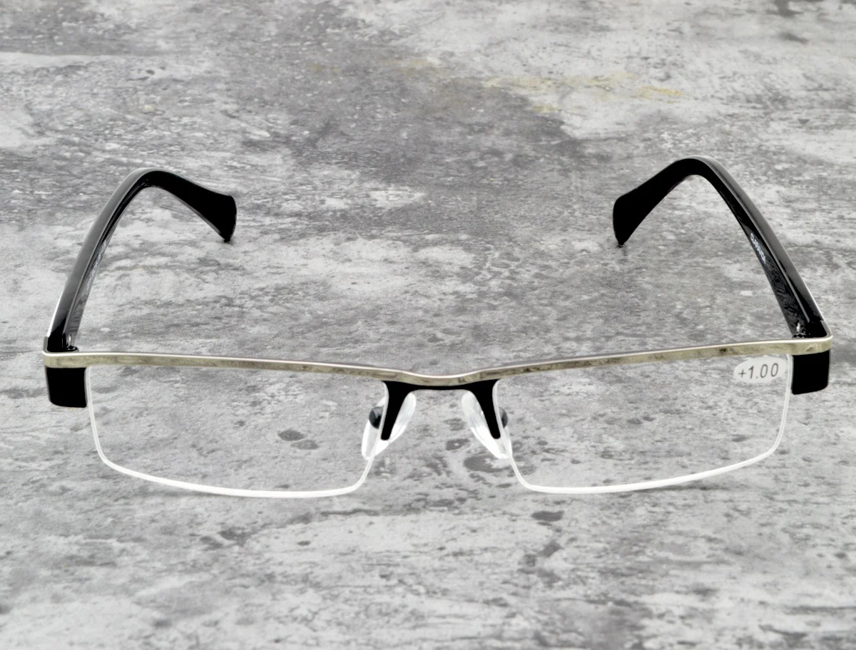 Men 12 Layers Coated Titanium Alloy Half Frame Reading Glasses +0.75 +1 +1.25 +1.5 +1.75 +2 +2.25 +2.5 +2.75 +3 +3.25 +3.5 +4