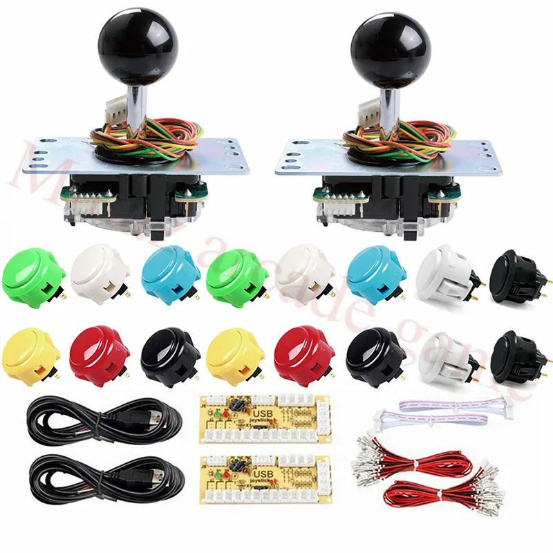 

Japan Original Sanwa JLF-TP-8YT Joystick+OBSF-30/24 Push Button Zero delay Arcade USB encoder for 2Player DIY Arcade cabinet kit