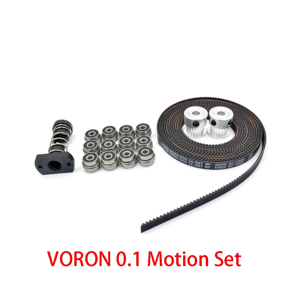 

V0.1 Motion Set GT2 LL-2GT RF Open Belt 2GT 20Teeth Pulley F623-RS Bearing MGN7H Linear Rail T8 For Voron 0.1 Parts