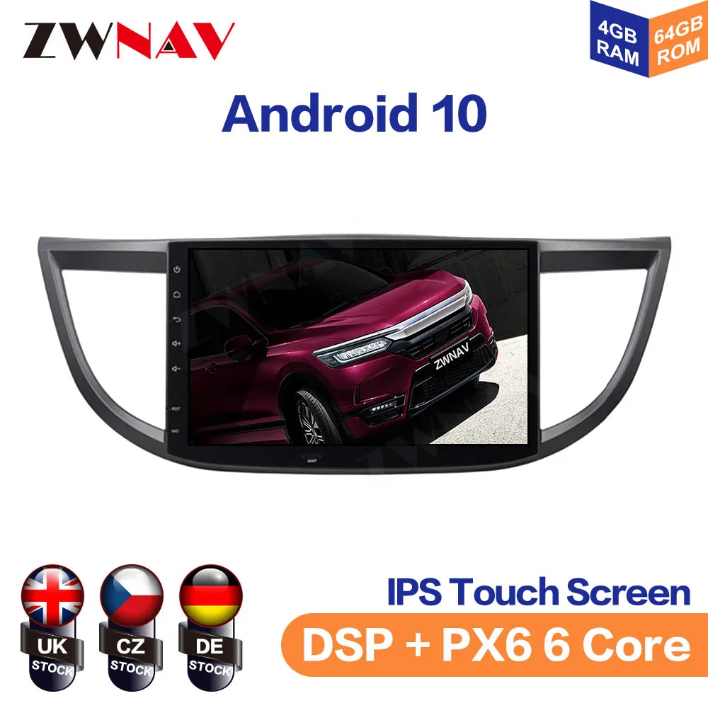 Android 10 IPS Screen For HONDA CRV 2012-2015 Car Multimedia Player Navigation Audio Radio Stereo Head Unit Gps 1 din