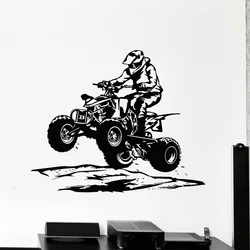 Quad Bike Wall Decal ATV Racing Rider Extreme Sports Vinyl Wall Decal Quad Bike ATV Racing Extreme Man Sports Stickers G5517