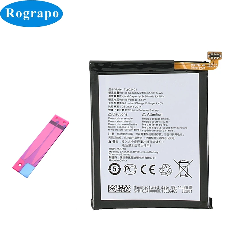 2460mAh TLP024C1 TLp024CC TLP024CJ Battery For Alcatel A3 OT-5046/Shine Lite OT-5080 5080X OT-5046D OT 5046Y 5046Y Mobile Phone