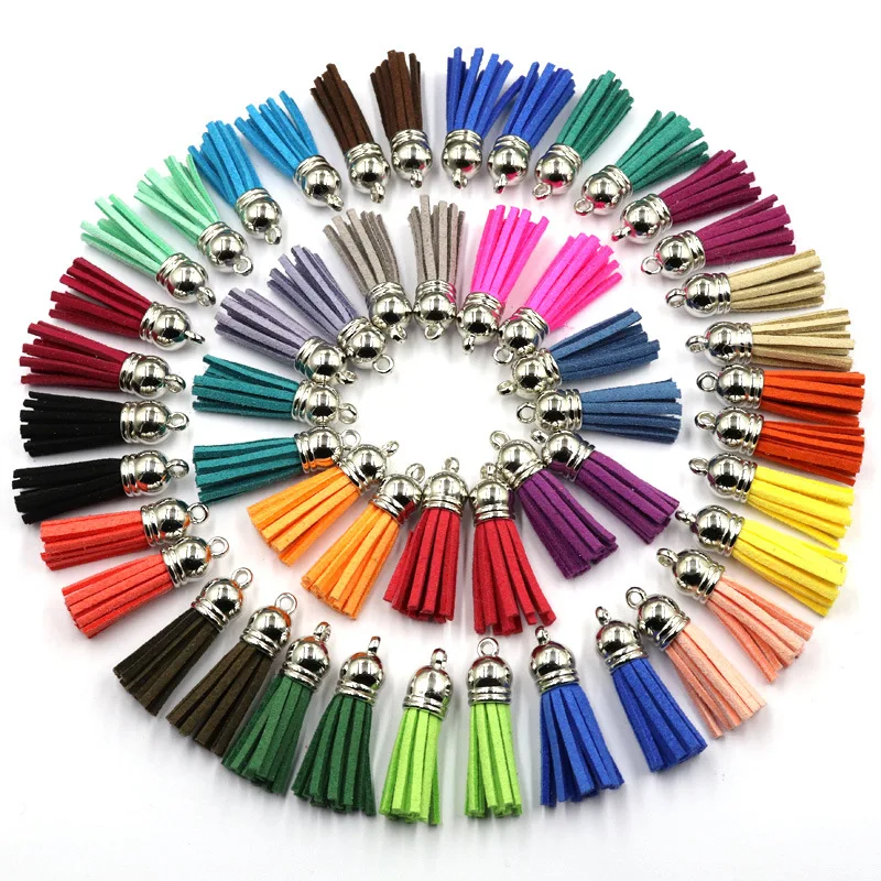 50 PCS/Lot Suede Velvet Tassels Charms For Earrings Necklace Bracelet Keychain DIY Jewelry Making Accessories Trinket Wholesale