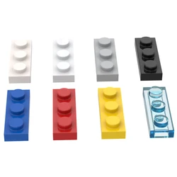 10pcs Compatible MOC Parts 3623 Plate 1 x 3 Brick Building Block Particles DIY Construction Kids Brain Toy Birthdays Gift