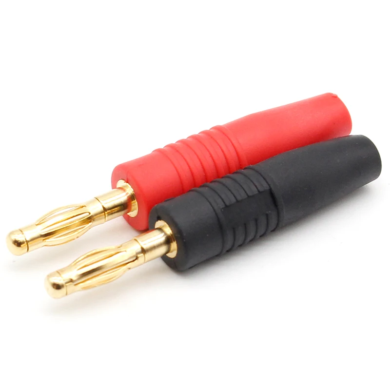 Clavija de Cable de altavoz Musical chapada en oro, conectores Banana, 4 piezas, 4mm