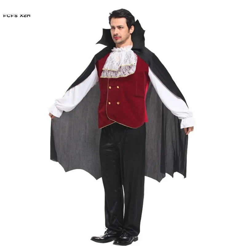 Costume Effrayant de Vampire pour Adulte, Cosplay d'Halloween, Dracula, Pourim, Carnaval, Défilé, Boîte de Nuit, Bar, Masqué, Pall Plis, Robe de Soirée