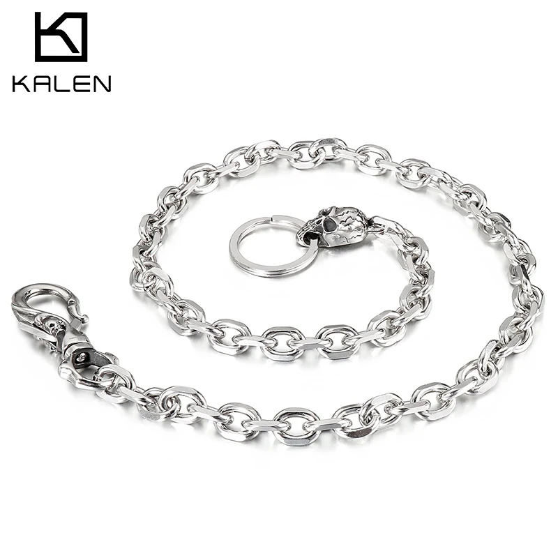 Kalen Trendy Rock Men's Trouser Chain Bracelet Aual-use Hook Accessories Stainless Steel 700mm Jewelry