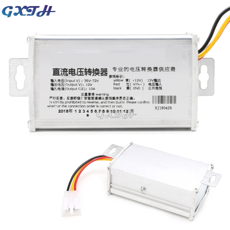 DC Voltage Converter Electric Bicycle Converter Transformer DC 36V 48V 72V 96V To 12V 10A