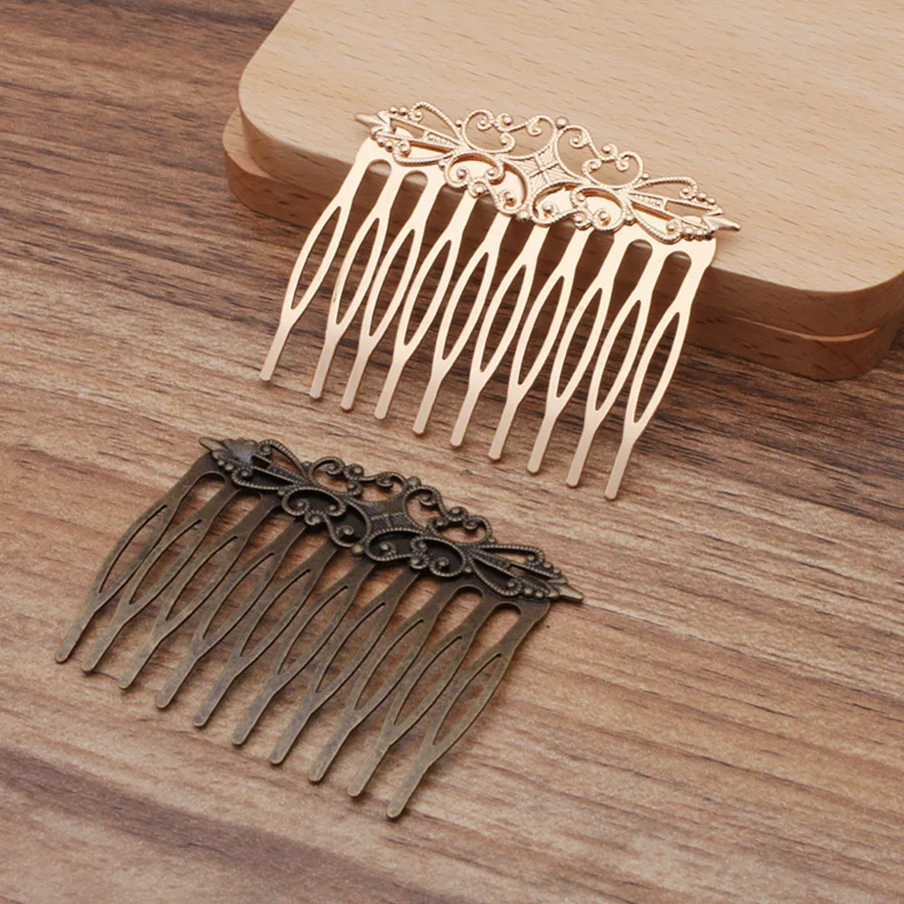 REGELIN Copper Vintage 10 Teeth Hair Combs Jewelry Charm Women Flower Hairpin Hairclips Barrettes Retro Hair Wear Accessories