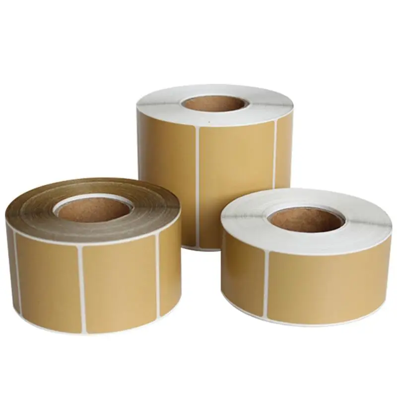 Direct Thermal Label Roll Width20mm-60mm Kraft Adhesive Thermal Barcode Sticker Shipping label for Zebra Godex Gprinter Xprinter