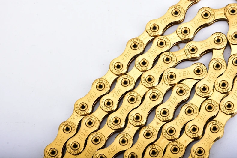 YBN Bicycle Chain Ultralight Black Gold Silver Half All Hollow 10 11 12 Speed Chain MTB Mountain Road Bike Chain for Shimano