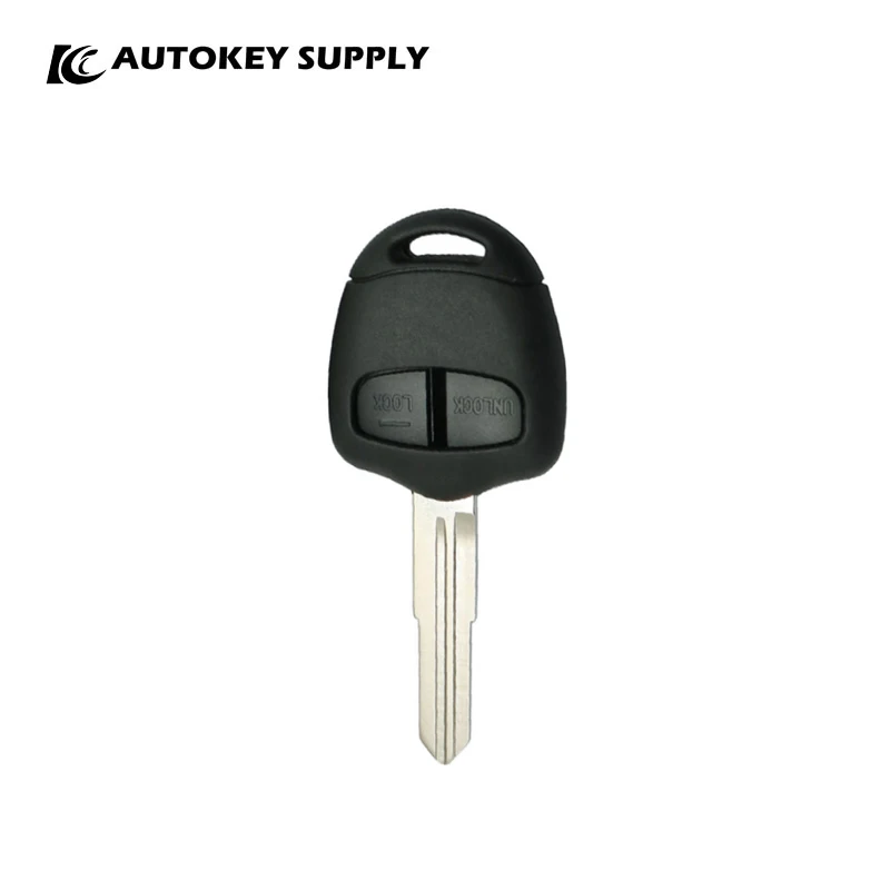 Autokeysupply Evo Outlander 2 단추 원격 키 쉘 (왼쪽), 미쓰비시용 로고 없음, AKMS235