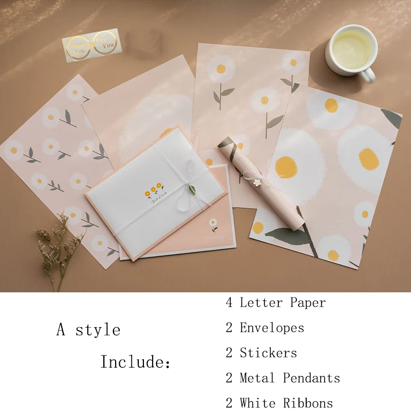 1Set Romantic Valentine\'s Day Cards Invitations with Envelopes Stickers Metal Pendants White Ribbons DIY Party Festive Supplies